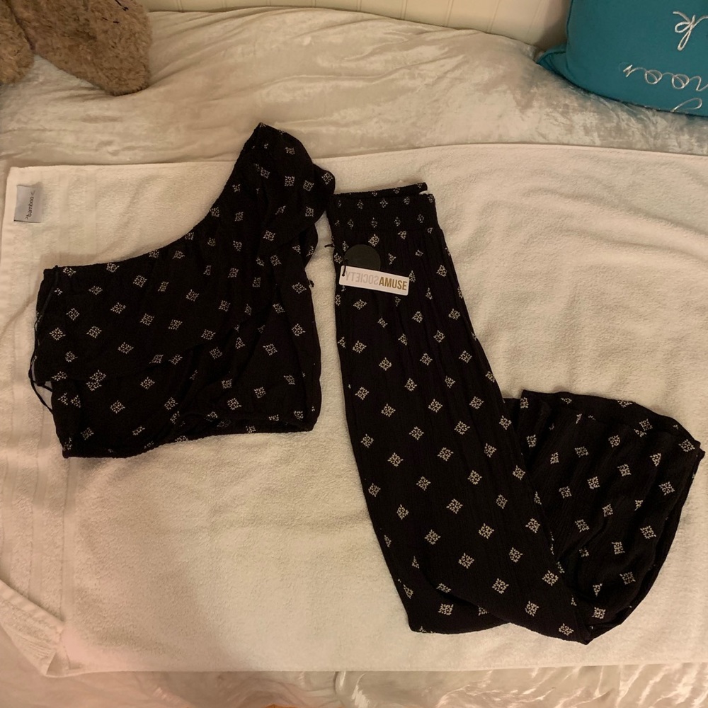 society amuse black shirt and pant set
